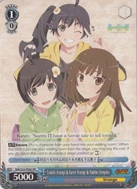 Tsukihi Araragi & Karen Araragi & Nadeko Sengoku (NM/S24-PE05 PR) - NISEMONOGATARI
