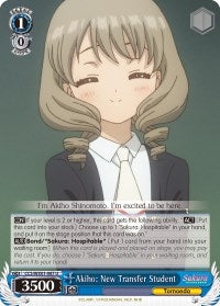 Akiho: New Transfer Student (CCS/WX01-087 U) - Cardcaptor Sakura: Clear Card