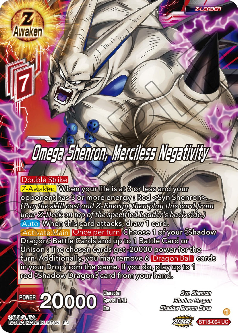 Omega Shenron, Merciless Negativity (BT18-004) [Dawn of the Z-Legends]