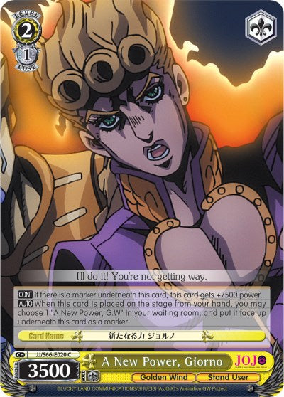 A New Power, Giorno (JJ/S66-E020 C) [JoJo's Bizarre Adventure: Golden Wind]