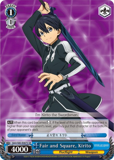 Fair and Square, Kirito (SR) (SAO/S80-E087S SR) - Sword Art Online -Alicization- Vol.2
