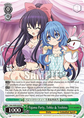 Pajama Party, Tohka & Yoshino (DAL/W99-E030 R) - Date A Live Vol.2