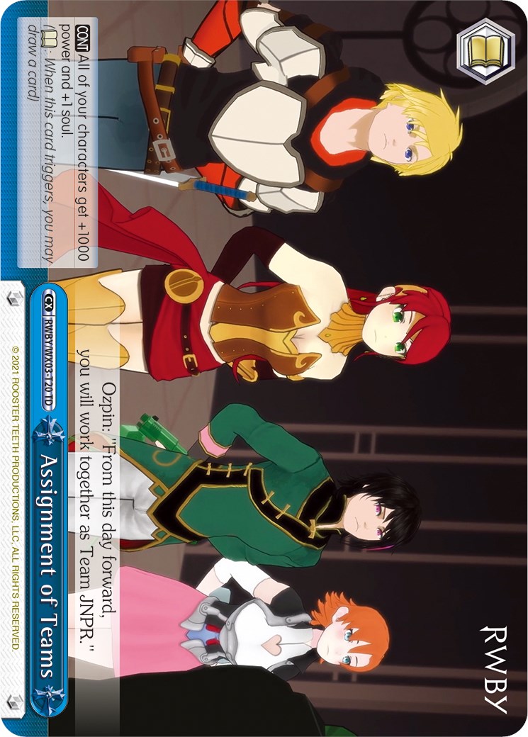 Assignment of Teams (RWBY/WX03-T20 TD) - RWBY
