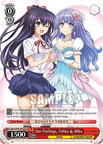 Our Feelings, Tohka & Miku (SR) (DAL/W99-E053S SR) - Date A Live Vol.2