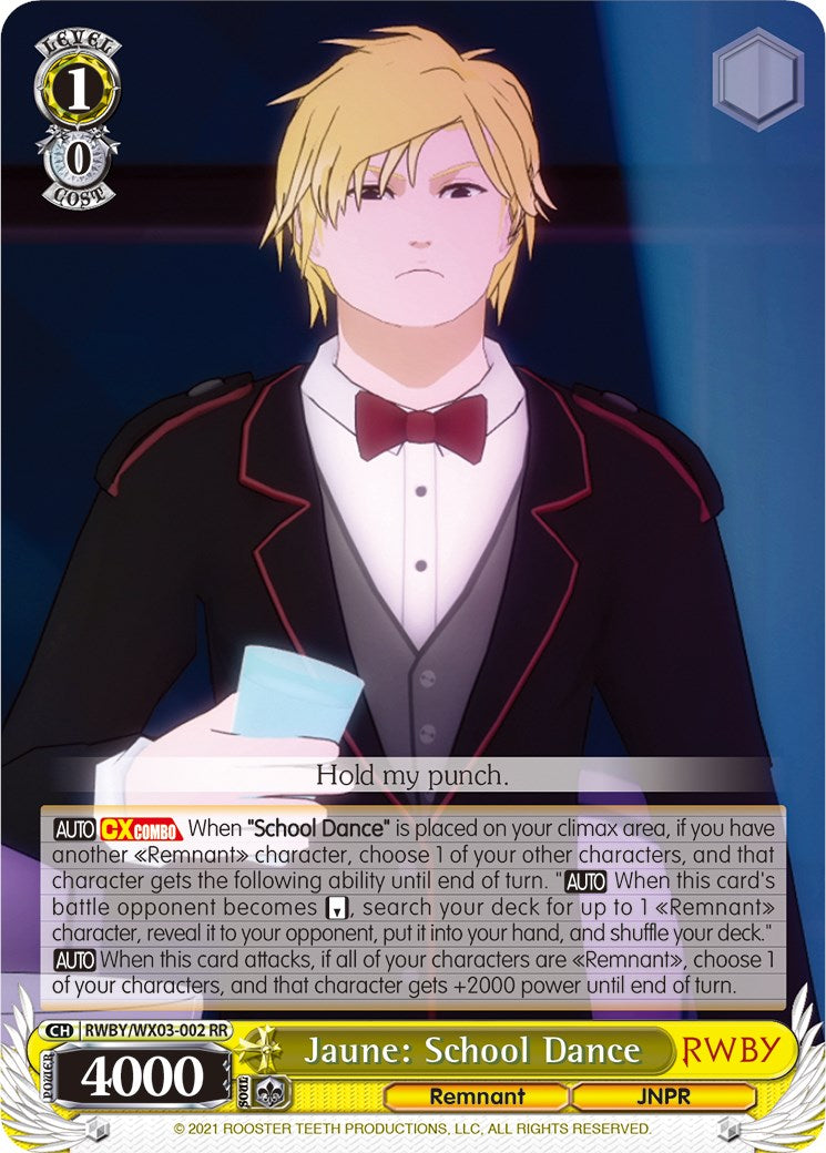 Jaune: School Dance (RWBY/WX03-002 RR) - RWBY