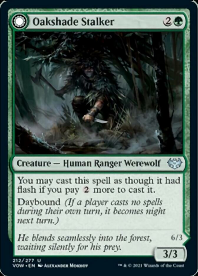 Oakshade Stalker // Moonlit Ambusher (VOW-212) - Innistrad: Crimson Vow: (Double Faced Transform)