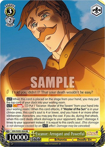 Escanor: Arrogant and Powerful (SDS/SX05-004 RR) - The Seven Deadly Sins: Revival of The Commandments