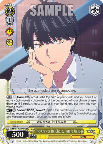 The Answer He Chose, Futaro Uesugi (SR) (5HY/W101-E007S SR) - The Quintessential Quintuplets Movie