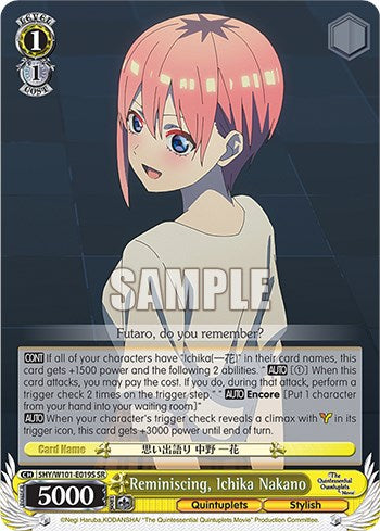 Reminiscing, Ichika Nakano (SR) (5HY/W101-E019S SR) - The Quintessential Quintuplets Movie