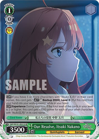 Our Resolve, Itsuki Nakano (SR) (5HY/W101-E031S SR) - The Quintessential Quintuplets Movie