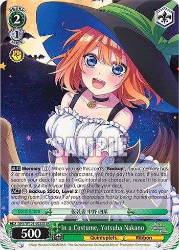 In a Costume, Yotsuba Nakano (SR) (5HY/W101-E033S SR) - The Quintessential Quintuplets Movie
