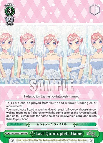 Last Quintuplets Game (5HY/W101-E046 R) - The Quintessential Quintuplets Movie