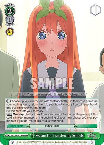 Reason For Transferring Schools (5HY/W101-E047 U) - The Quintessential Quintuplets Movie