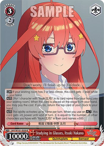 Studying in Glasses, Itsuki Nakano (5HY/W101-E059 R) - The Quintessential Quintuplets Movie
