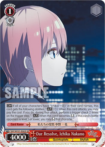 Our Resolve, Ichika Nakano (SR) (5HY/W101-E062S SR) - The Quintessential Quintuplets Movie