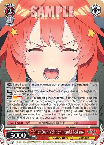 Her Own Volition, Itsuki Nakano (SR) (5HY/W101-E064S SR) - The Quintessential Quintuplets Movie