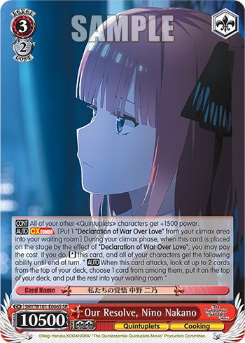 Our Resolve, Nino Nakano (SR) (5HY/W101-E066S SR) - The Quintessential Quintuplets Movie