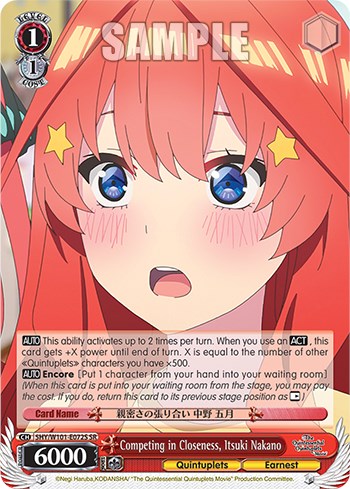 Competing in Closeness, Itsuki Nakano (SR) (5HY/W101-E072S SR) - The Quintessential Quintuplets Movie