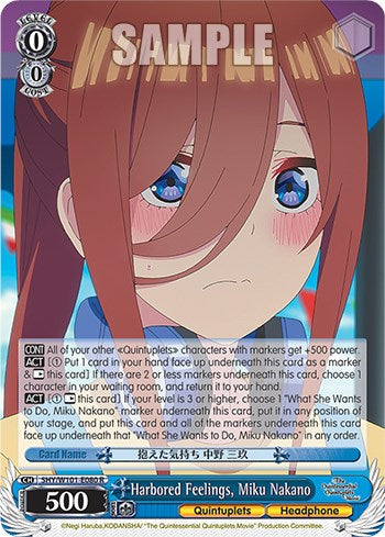 Harbored Feelings, Miku Nakano (5HY/W101-E080 R) - The Quintessential Quintuplets Movie