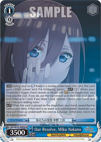 Our Resolve, Miku Nakano (SR) (5HY/W101-E083S SR) - The Quintessential Quintuplets Movie