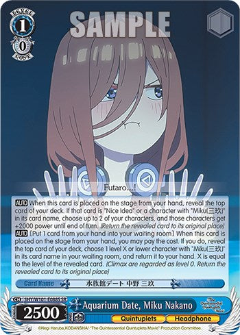 Aquarium Date, Miku Nakano (SR) (5HY/W101-E088S SR) - The Quintessential Quintuplets Movie