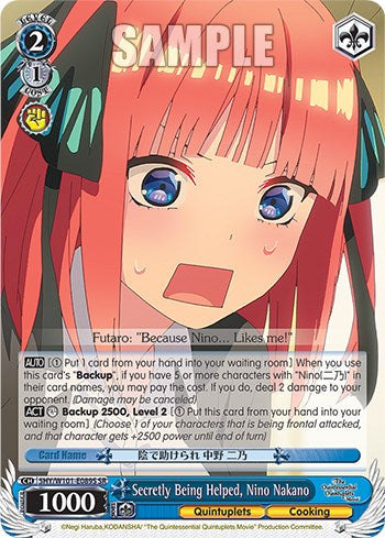 Secretly Being Helped, Nino Nakano (SR) (5HY/W101-E089S SR) - The Quintessential Quintuplets Movie