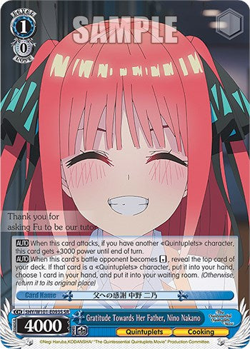 Gratitude Towards Her Father, Nino Nakano (SR) (5HY/W101-E093S SR) - The Quintessential Quintuplets Movie