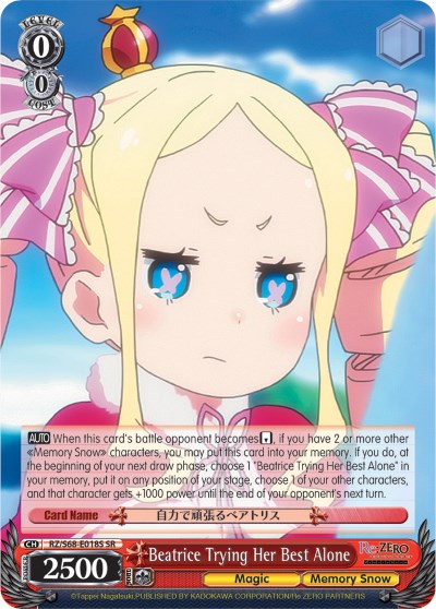 Beatrice Trying Her Best Alone (SR) (RZ/S68-E018S SR) - Re:ZERO Memory Snow
