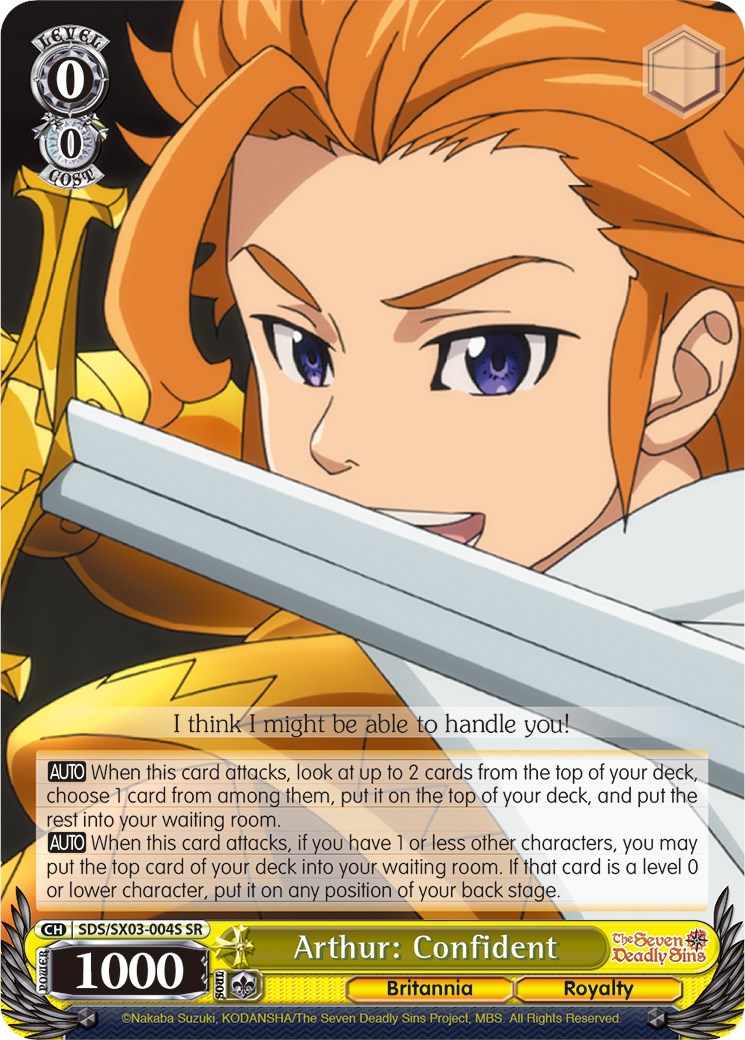 Arthur: Confident (SR) (SDS/SX03-004S SR) - The Seven Deadly Sins