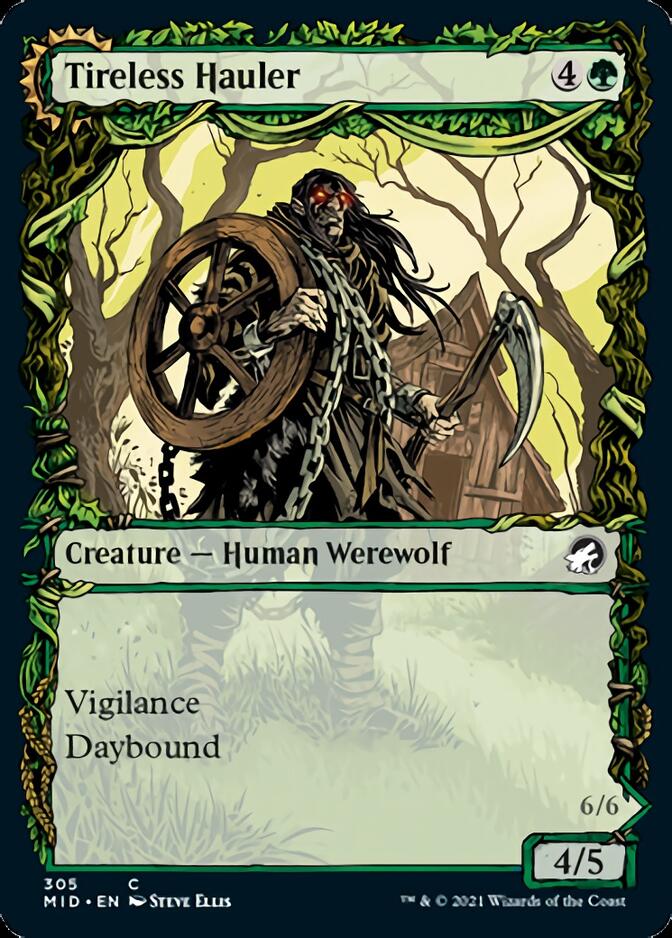 Tireless Hauler // Dire-Strain Brawler (MID-305) - Innistrad: Midnight Hunt: (Showcase, Double Faced Transform)