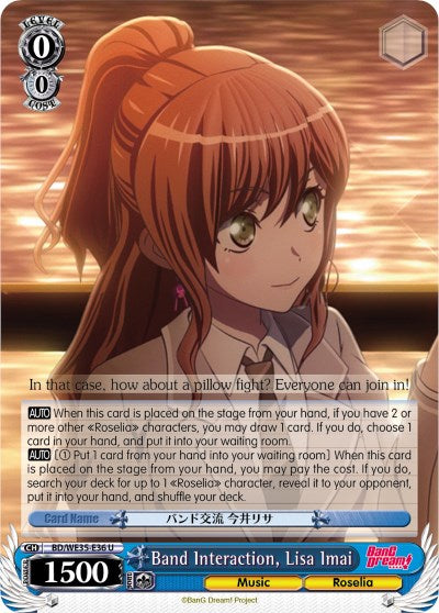 Band Interaction, Lisa Imai (Parallel Foil) (BD/WE35-E36 U) - Poppin’Party x Roselia