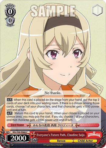 Everyone's Future Path, Claudine Saijo (RSL/S98-E066 C) [Revue Starlight The Movie]