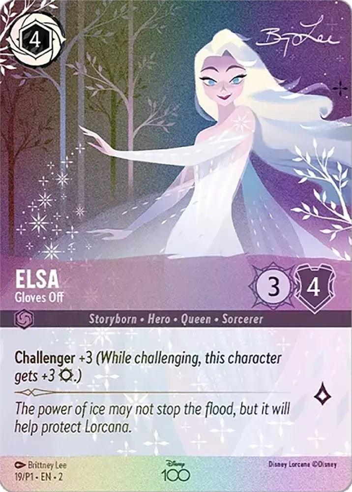 Elsa - Gloves Off (Alternate Art) (19) [Disney100 Promos] - Josh's Cards