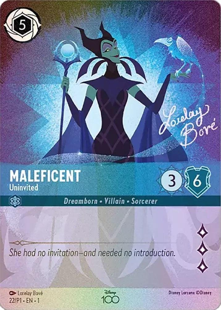 Maleficent - Uninvited (Alternate Art) (22) [Disney100 Promos] - Josh's Cards