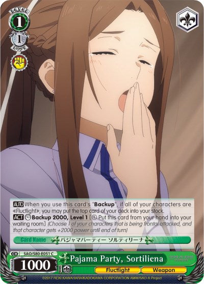 Pajama Party, Sortiliena (SAO/S80-E051 C) - Sword Art Online -Alicization- Vol.2