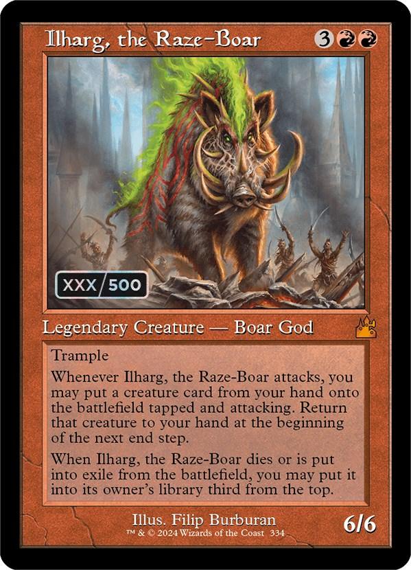 Ilharg, the Raze-Boar (Retro) (Serialized) [Ravnica Remastered] - Josh's Cards