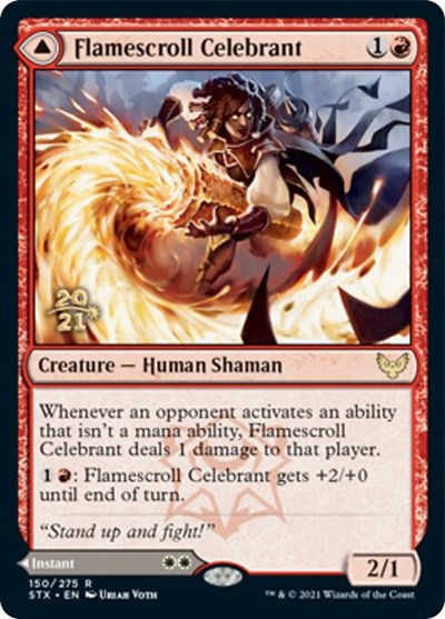 Flamescroll Celebrant // Revel in Silence (PRE-150S) - Strixhaven: School of Mages Promos Foil