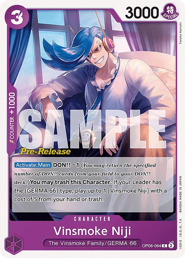 Vinsmoke Niji (064) [Wings of the Captain Pre-Release Cards] - Josh's Cards