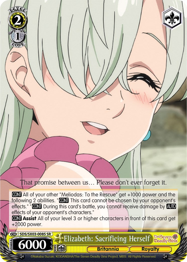 Elizabeth: Sacrificing Herself (SR) (SDS/SX03-008S SR) - The Seven Deadly Sins