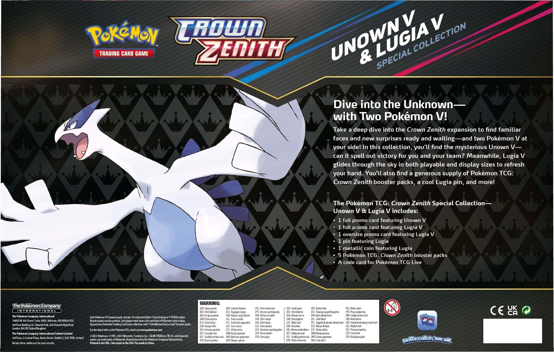 Sword & Shield: Crown Zenith - Special Collection (Unown V & Lugia V) (Scratch & Dent)