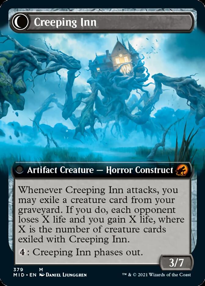 Hostile Hostel // Creeping Inn (MID-379) - Innistrad: Midnight Hunt: (Extended Art, Double Faced Transform)