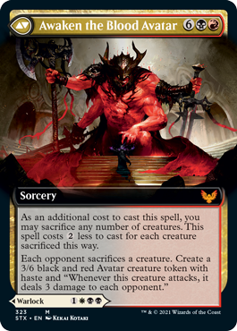 Extus, Oriq Overlord // Awaken the Blood Avatar (STX-323) - Strixhaven: School of Mages: (Extended Art)