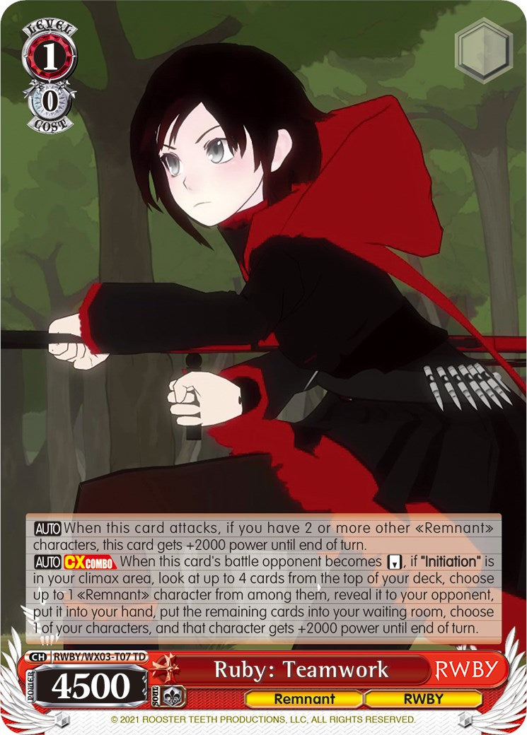 Ruby: Teamwork (RWBY/WX03-T07 TD) - RWBY
