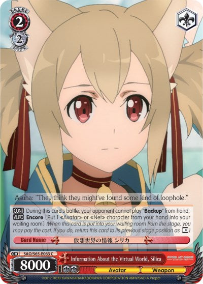 Information About the Virtual World, Silica (SAO/S65-E063 C) - Sword Art Online -Alicization-