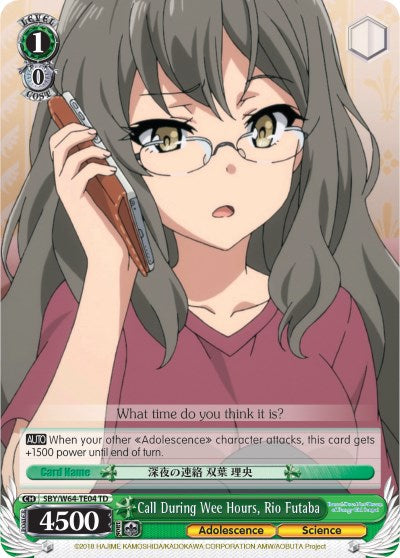 Call During Wee Hours, Rio Futaba (SBY/W64-TE04 TD) - Rascal Does Not Dream of Bunny Girl Senpai