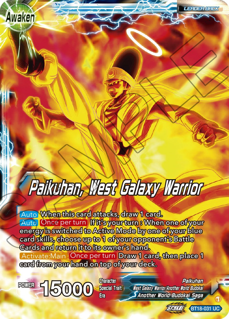 Paikuhan // Paikuhan, West Galaxy Warrior (BT18-031) [Dawn of the Z-Legends]
