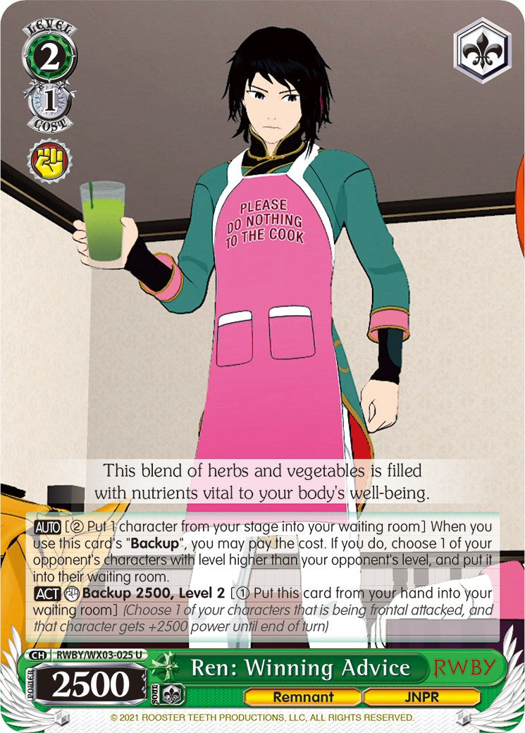 Ren: Winning Advice (RWBY/WX03-025 U) - RWBY