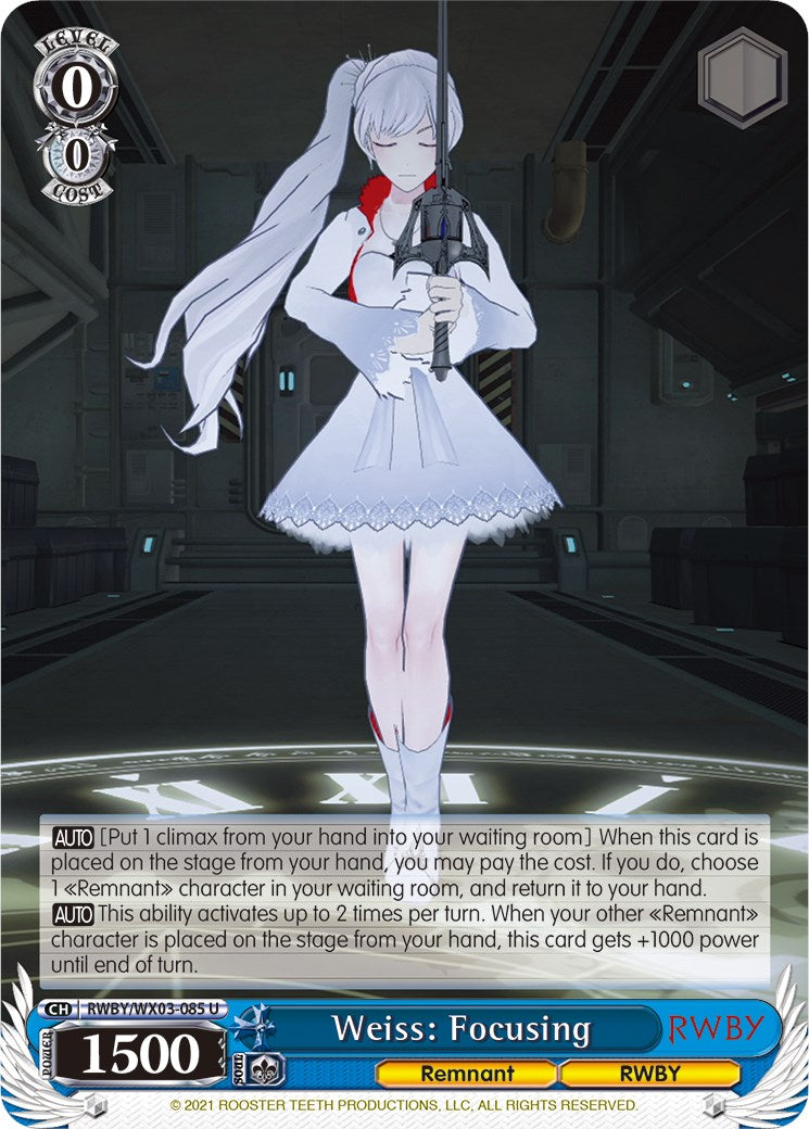 Weiss: Focusing (RWBY/WX03-085 U) - RWBY