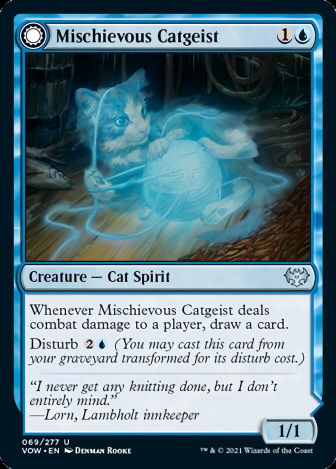 Mischievous Catgeist // Catlike Curiosity (VOW-069) - Innistrad: Crimson Vow: (Double Faced Transform)