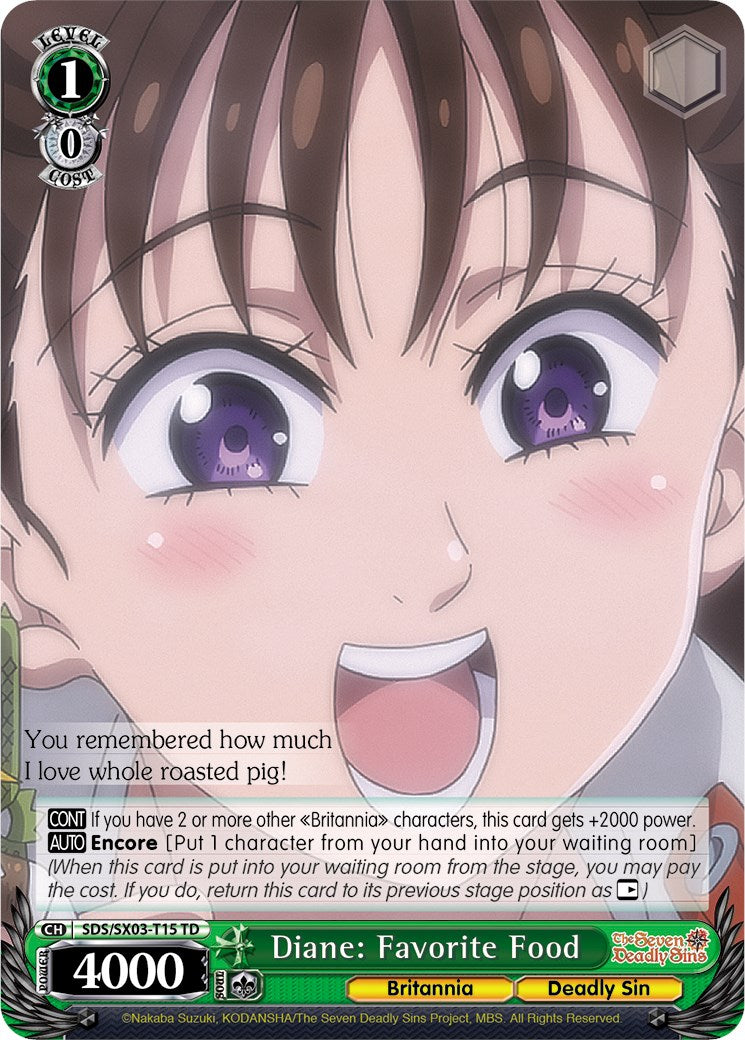 Diane: Favorite Food (SDS/SX03-T15 TD) - The Seven Deadly Sins